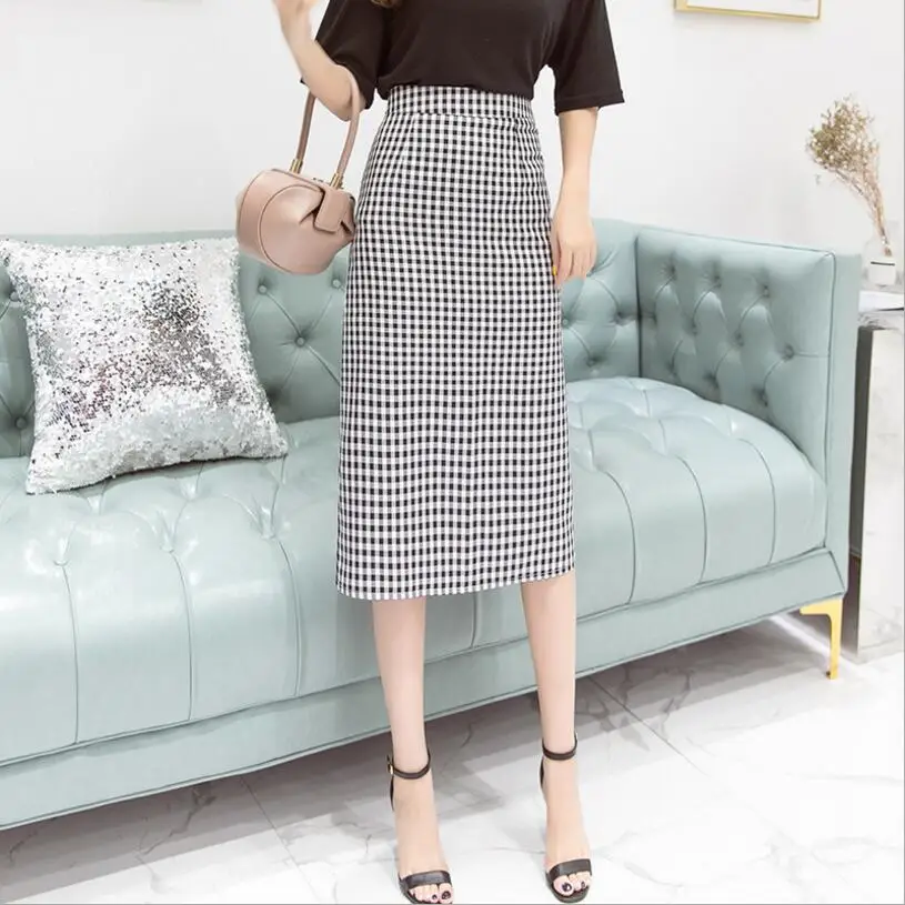 2019 Spring Summer Women Skirt High Waist Mid Long Skirt Female Vintage Black White Plaid Skirt Skirts Women
2019 Spring Summer Women Skirt High Waist Mid Long Skirt Female Vintage Black White Plaid Skirt Skirts Women