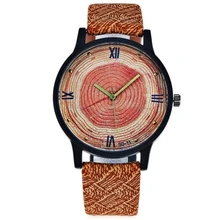Nuevos relojes de madera para mujer Retro 2016 Casual FEIFAN marca Vintage reloj de cuarzo de cuero relojes de pulsera de moda para mujer reloj de madera(China)