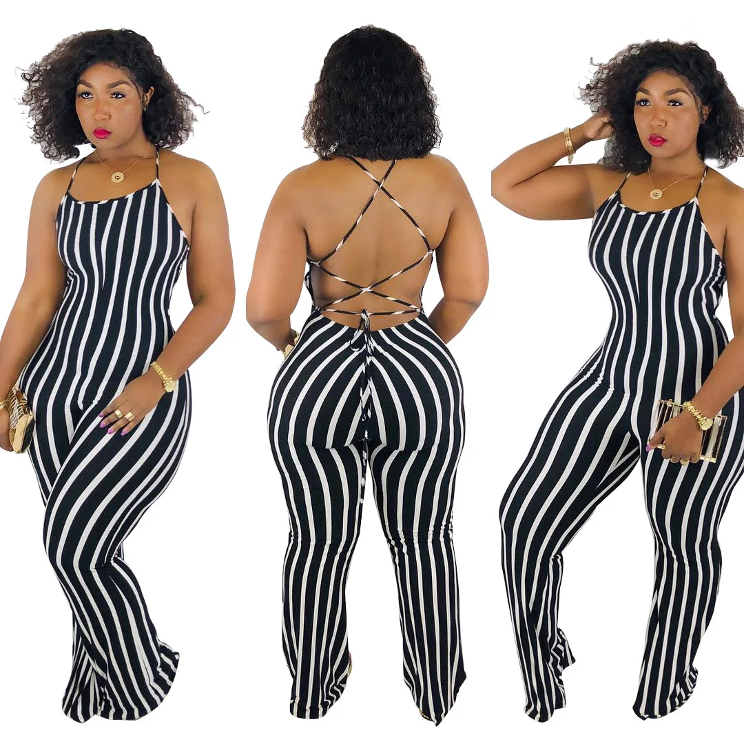 Spring and summer 2019 hot new style, fashionable African style,black and white striped back with open back sexy jumpsuit
Spring and summer 2019 hot new style, fashionable African style,black and white striped back with open back sexy jumpsuit