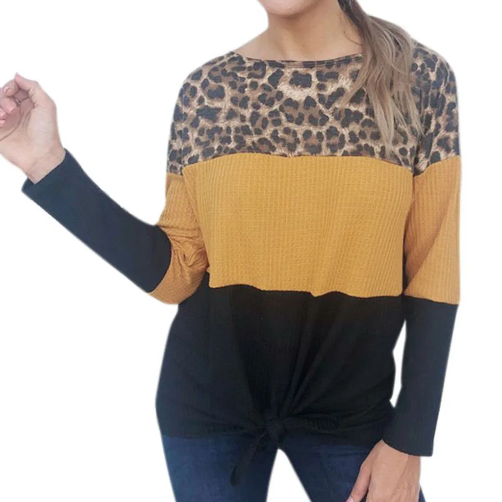 Fashion Women Loose Sweater Casual womens Long Sleeve Patchwork Leopard Print Bandage Tops Ladies autumn sweaters ropa mujer
Fashion Women Loose Sweater Casual womens Long Sleeve Patchwork Leopard Print Bandage Tops Ladies autumn sweaters ropa mujer