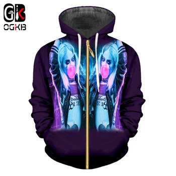 OGKB 2018 3d Printed Movie Suicid Squad Bubble Gum Quinn Sexy Zipper Hoodies Unisex Blue Streetwear Coat Long Sleeve Top
OGKB 2018 3d Printed Movie Suicid Squad Bubble Gum Quinn Sexy Zipper Hoodies Unisex Blue Streetwear Coat Long Sleeve Top