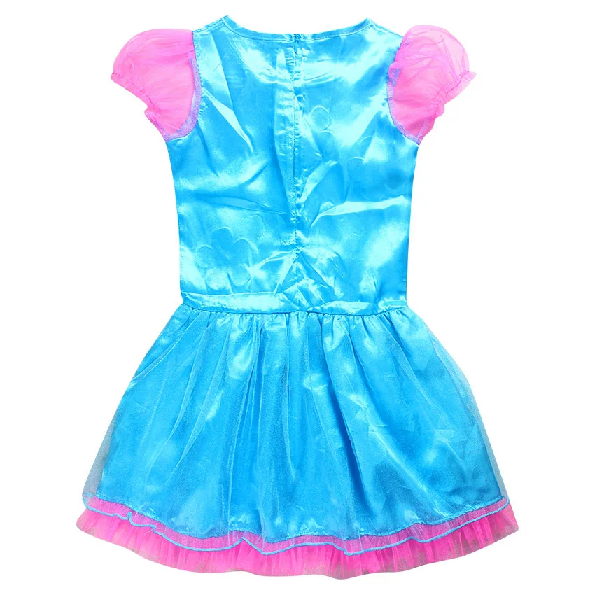 Troll Wig +dresses set Children Costumes For Girls Carnival Kids Costumes Summer Girl Dress Trolls Clothes Birthday Party Dress (13)