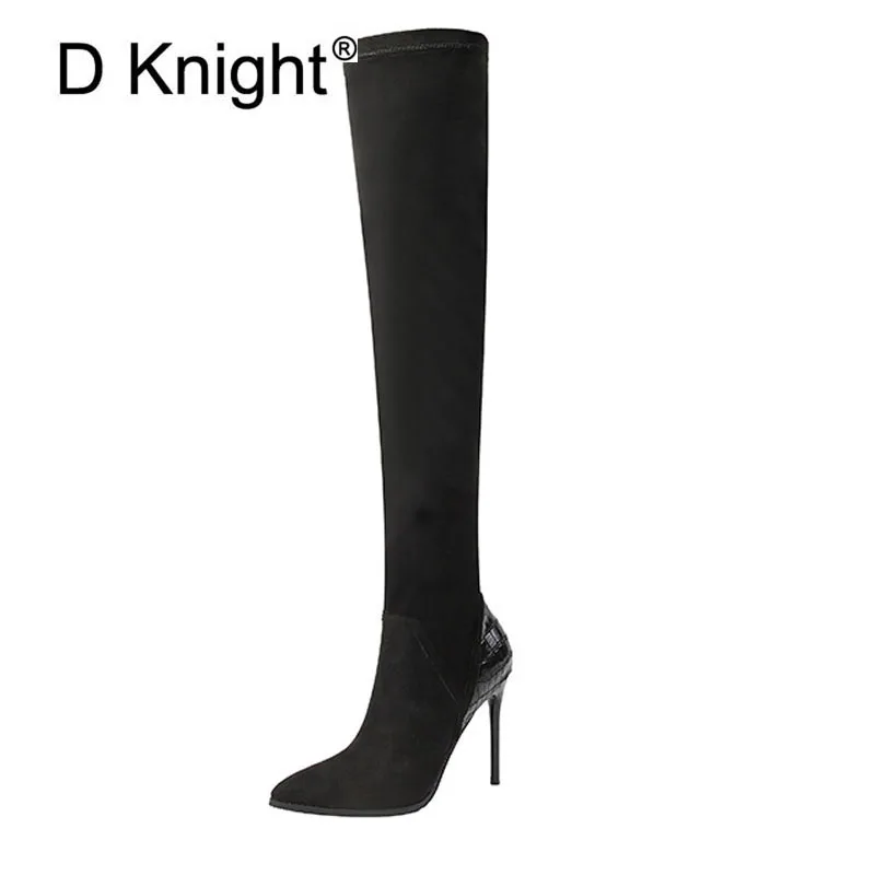 Sexy Pointed Toe Thin High Heels Women Stretch Fabric Over The Knee Boots Ladies Casual Flock Autumn Winter Stiletto Long Boots
Sexy Pointed Toe Thin High Heels Women Stretch Fabric Over The Knee Boots Ladies Casual Flock Autumn Winter Stiletto Long Boots