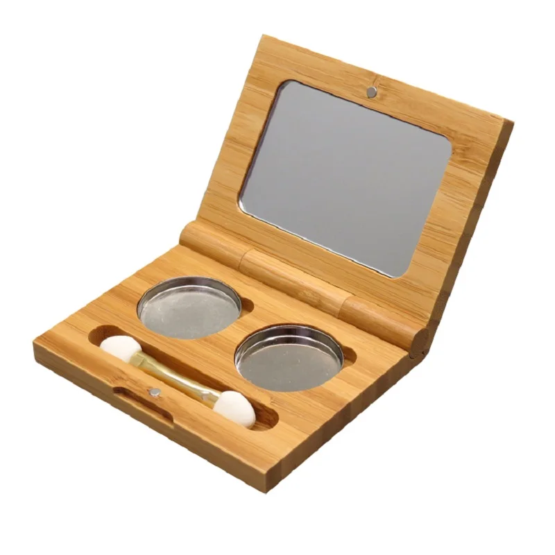 Eco Friendly Empty Eyeshadow Case 2 Colors Cosmetic Container Bamboo Eyeshadow Palette Packaging with Mirror
Eco Friendly Empty Eyeshadow Case 2 Colors Cosmetic Container Bamboo Eyeshadow Palette Packaging with Mirror