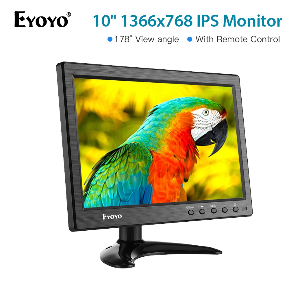 Eyoyo 10 inch IPS CCTV Security Monitor Small Portable Laptop Computer Monitor HDMI LCD Monitor Screen 1366x768 HDMI VGA
Eyoyo 10 inch IPS CCTV Security Monitor Small Portable Laptop Computer Monitor HDMI LCD Monitor Screen 1366x768 HDMI VGA