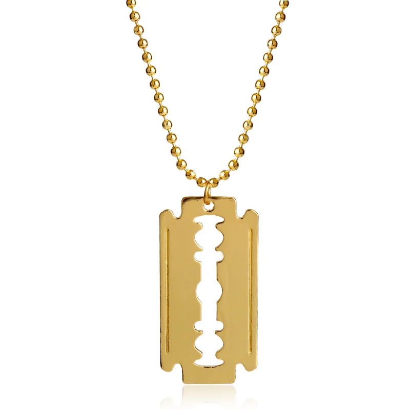 dongsheng Fashion Necklace Razor Blade Men Gold Color Pendant Jewelry Collar Necklaces & Pendants Gift -30
dongsheng Fashion Necklace Razor Blade Men Gold Color Pendant Jewelry Collar Necklaces & Pendants Gift -30