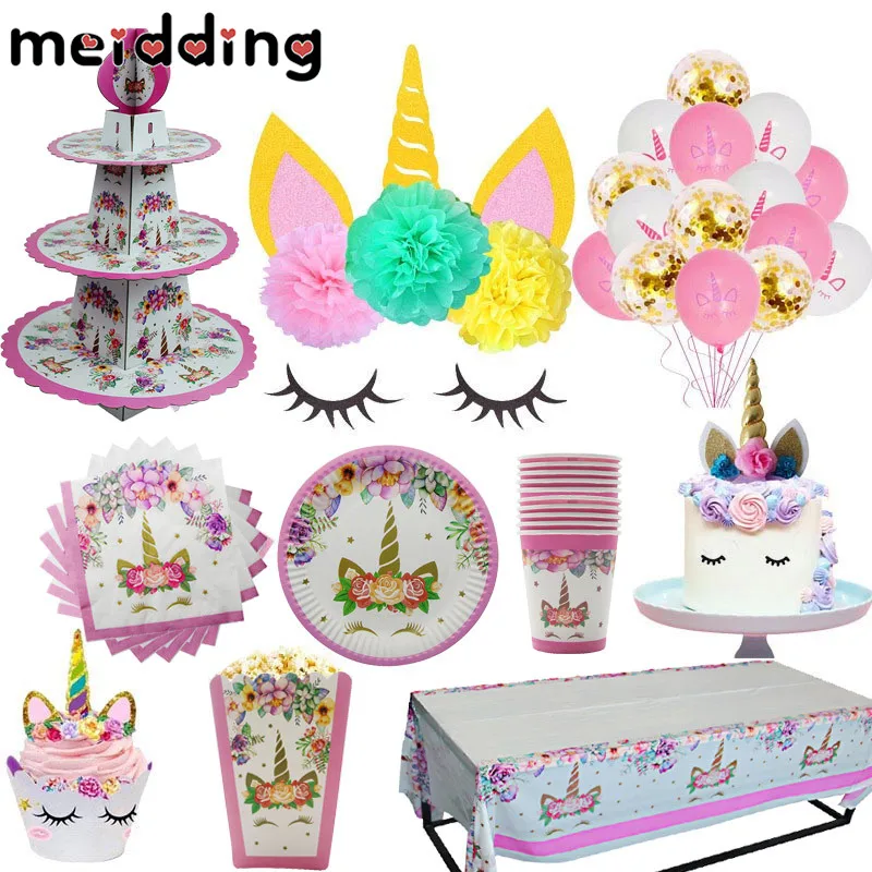 1set Unicorn Theme Party Disposable Tableware Kits Kids Birthday Paper Plates Baby Shower Tablecloth Unicorn Party Cake Toppers
1set Unicorn Theme Party Disposable Tableware Kits Kids Birthday Paper Plates Baby Shower Tablecloth Unicorn Party Cake Toppers