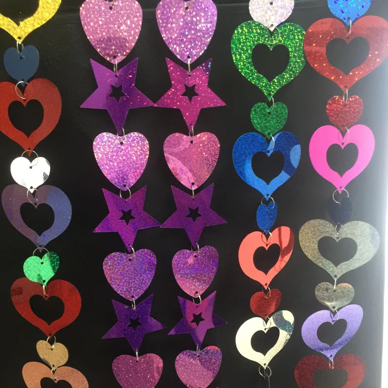 6st/lot 1meter per string combination 80mm Heart and 70mm Five star Sequins PVC Flat Paillette Sequins Decoration Paryty rooms
6st/lot 1meter per string combination 80mm Heart and 70mm Five star Sequins PVC Flat Paillette Sequins Decoration Paryty rooms
