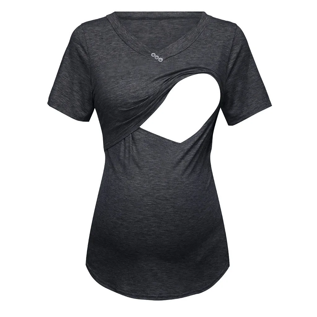 MUQGEW Maternity Pure Color T-shirt Women's Short Sleeve V-neck Tops Clothes Maternity Breastfeeding Nursing Pregnancy Clothes
MUQGEW Maternity Pure Color T-shirt Women's Short Sleeve V-neck Tops Clothes Maternity Breastfeeding Nursing Pregnancy Clothes
