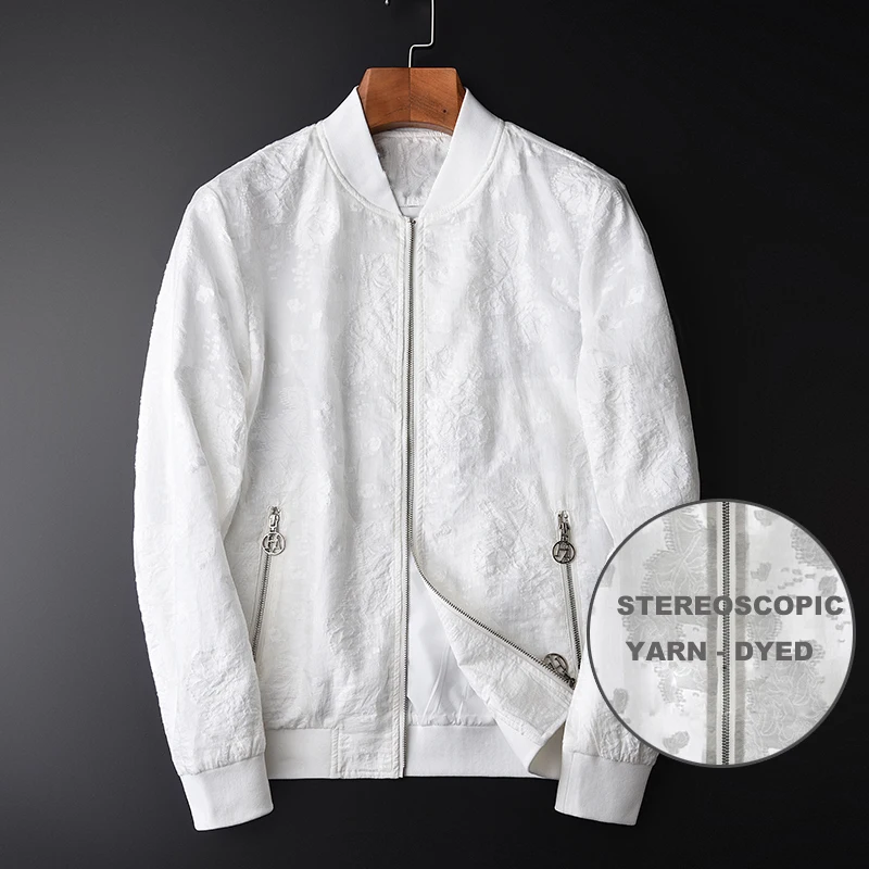 Minglu White Male Jacket Luxury Two Pocket Stand Collar Mens Jackets And Coats Fashion Thin Yarn Dyed Slim Fit Man Jackets M-4XL
Minglu White Male Jacket Luxury Two Pocket Stand Collar Mens Jackets And Coats Fashion Thin Yarn Dyed Slim Fit Man Jackets M-4XL