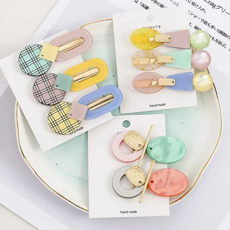 Sweet Candy Resin Acrylic Round Rectangular Geometry Hair Clips Hairpin Romantic Wedding Engagement Party Accessories jewelry
Sweet Candy Resin Acrylic Round Rectangular Geometry Hair Clips Hairpin Romantic Wedding Engagement Party Accessories jewelry