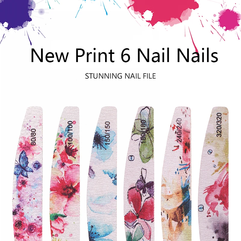 25pcs/lot 80/100/150/180/240/320 Grit washable Nail file semilune banana shape nail sanding buffer flower printed file set
25pcs/lot 80/100/150/180/240/320 Grit washable Nail file semilune banana shape nail sanding buffer flower printed file set