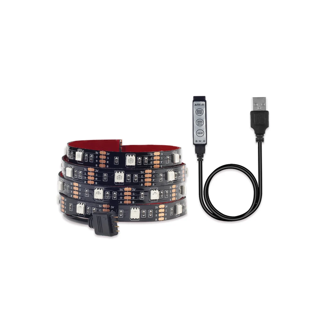 Mini 3Key Controller Flexible Light USB LED Strip 5050 RGB 1M 2M 24 Key Control TV Background Light RGB LED Tape
Mini 3Key Controller Flexible Light USB LED Strip 5050 RGB 1M 2M 24 Key Control TV Background Light RGB LED Tape