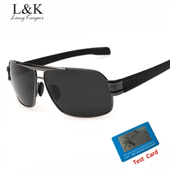 

Long Keeper Mens Driving Sunglasses Square Polarized Sun Glasses UV400 Goggles Eyewears Metal Alloy Twin Beam Military Gafas