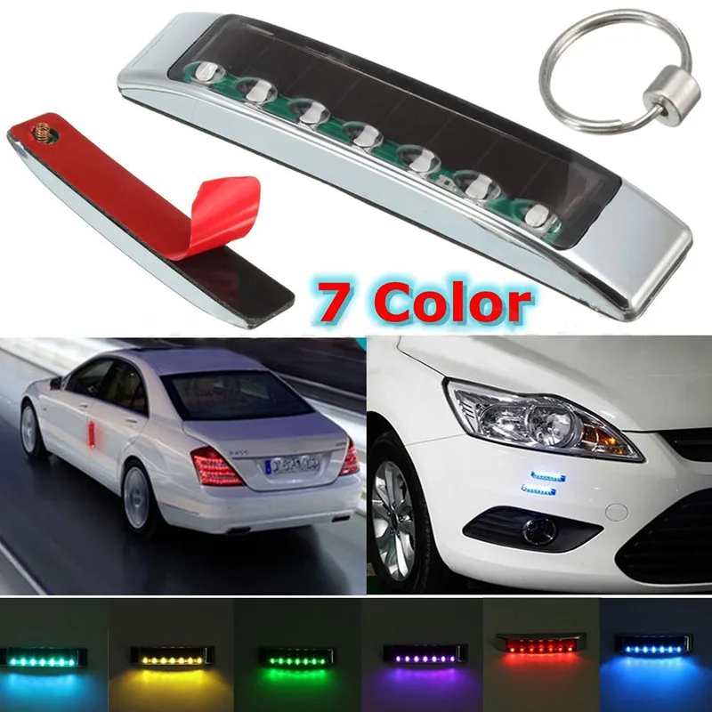 1set Wireless Car Solar LED Strobe Warning Light Flash Emergency Side Signal Blinker