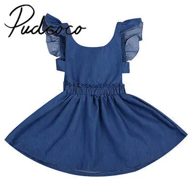 Helen115 Lovely Kid Baby Girls Summer Flying Sleeve Leak Back Denim Ball Gown Dresses 1-5Years
Helen115 Lovely Kid Baby Girls Summer Flying Sleeve Leak Back Denim Ball Gown Dresses 1-5Years