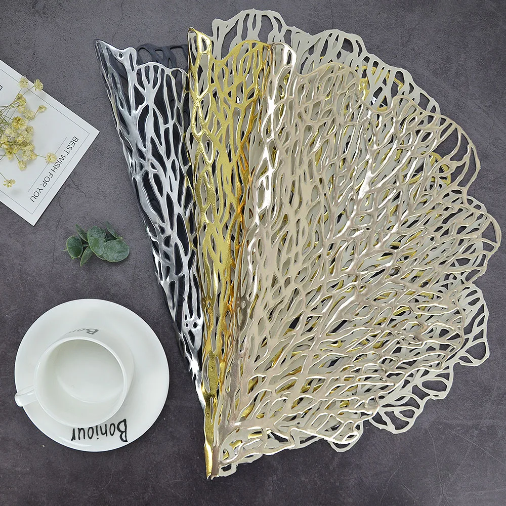 Placemat Pad Dining Table PVC Leaf Hollow Mat Waterproof Heat Insulation Non Slip Placemats Bowl Chic Creative Coaster 1PCS
Placemat Pad Dining Table PVC Leaf Hollow Mat Waterproof Heat Insulation Non Slip Placemats Bowl Chic Creative Coaster 1PCS