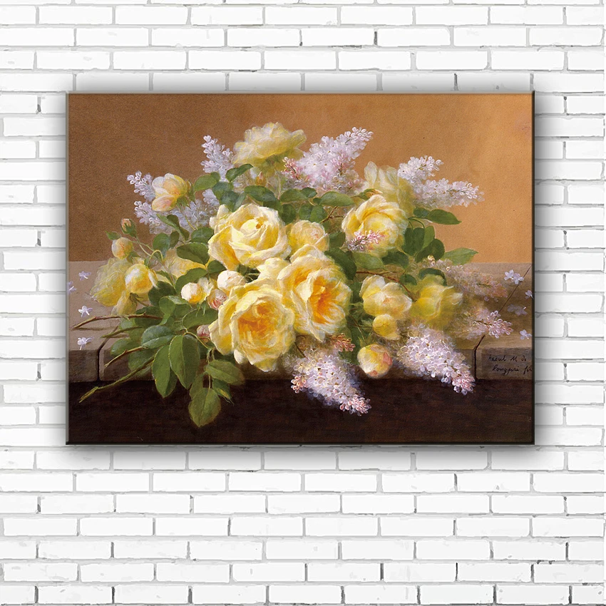 

pastoral yellow rose flower scenery canvas printings oil painting printed on canvas home living room wall art decoration picture