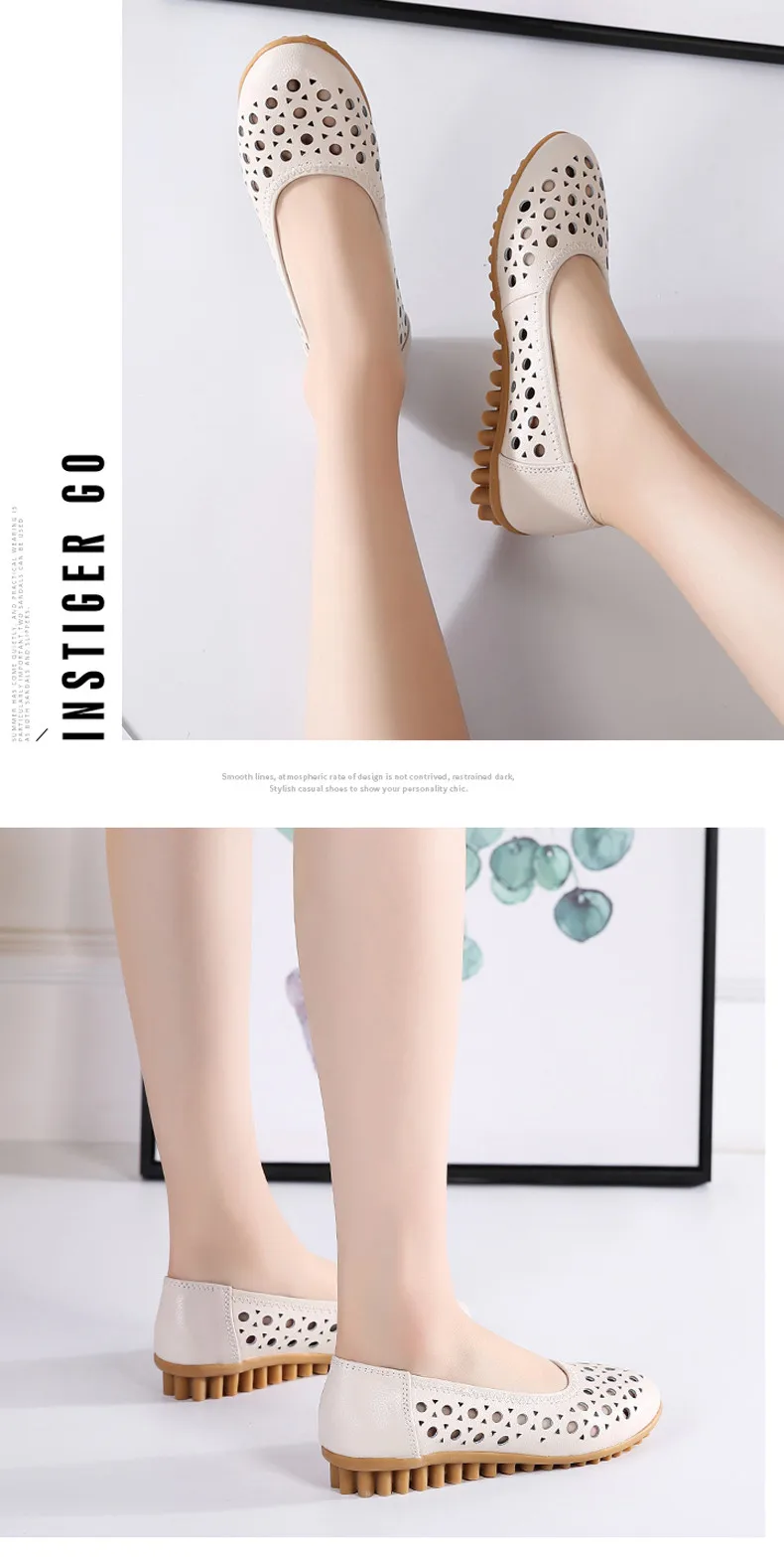 CAGILKZEL Shoes Women Flats 2019 Loafers Woman Genuine Leather Female Moccasins Ladies Ballerina Flats Shoes creepers (12)
