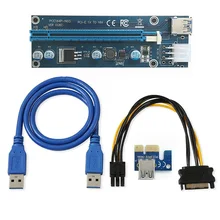 Nova 1X Para 16X Raiser PCI-E PCI e Expresso Riser Card USB 3.0 PCI-E SATA Para 6Pin Cabo De Alimentação Para BTC Bitcoin Mineiro Antminer Mineração(China)