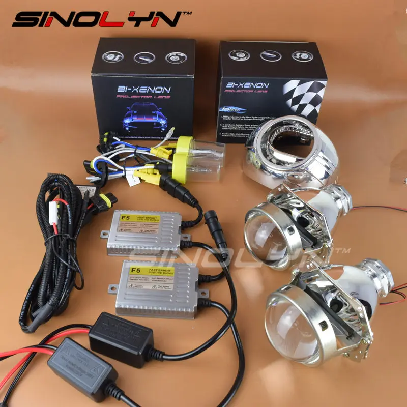 SINOLYN 3.0 inch 55W HID Bi xenon Projector Lens Headlamp Lenses Fast Bright W/WO Angel Eyes Kit H4 Headlight Retrofit DIY 
SINOLYN 3.0 inch 55W HID Bi xenon Projector Lens Headlamp Lenses Fast Bright W/WO Angel Eyes Kit H4 Headlight Retrofit DIY