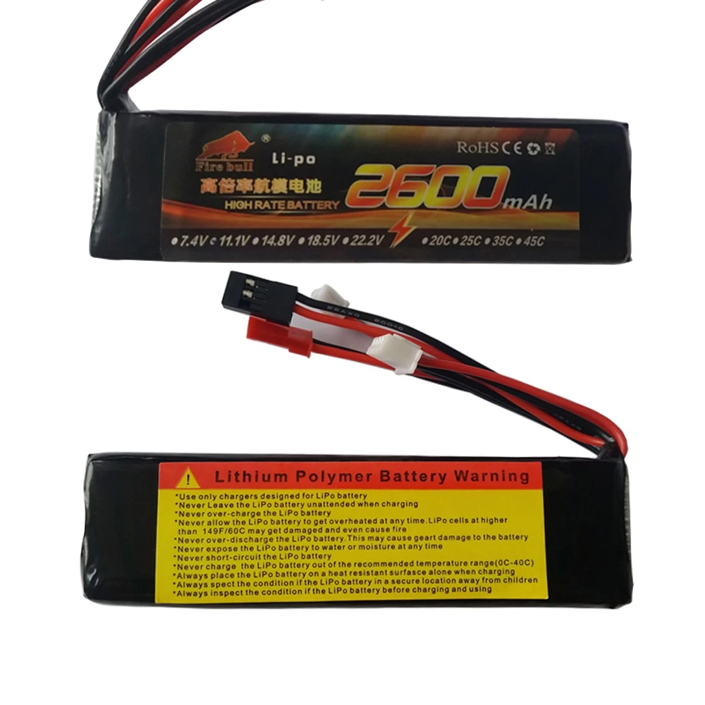 1pcs Fire Bull 11.1V 2600mah 8C romont control Li-po battery for FS-TH9x JR Devo MC6 remont control
1pcs Fire Bull 11.1V 2600mah 8C romont control Li-po battery for FS-TH9x JR Devo MC6 remont control