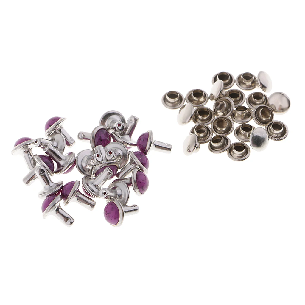 20 Sets Turquoise Decoration Rivets Punk Studs Spikes Garment Bags Shoes Leather Belts Leather Craft DIY Decoration 7mm