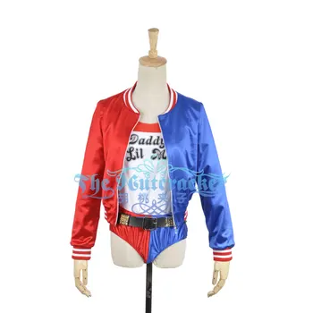 Movie Harley Quinn Cosplay Costume Custom Made Black Red Jacket Shorts T-shirt Belt Sext Outfit Clothing For Adult
Movie Harley Quinn Cosplay Costume Custom Made Black Red Jacket Shorts T-shirt Belt Sext Outfit Clothing For Adult