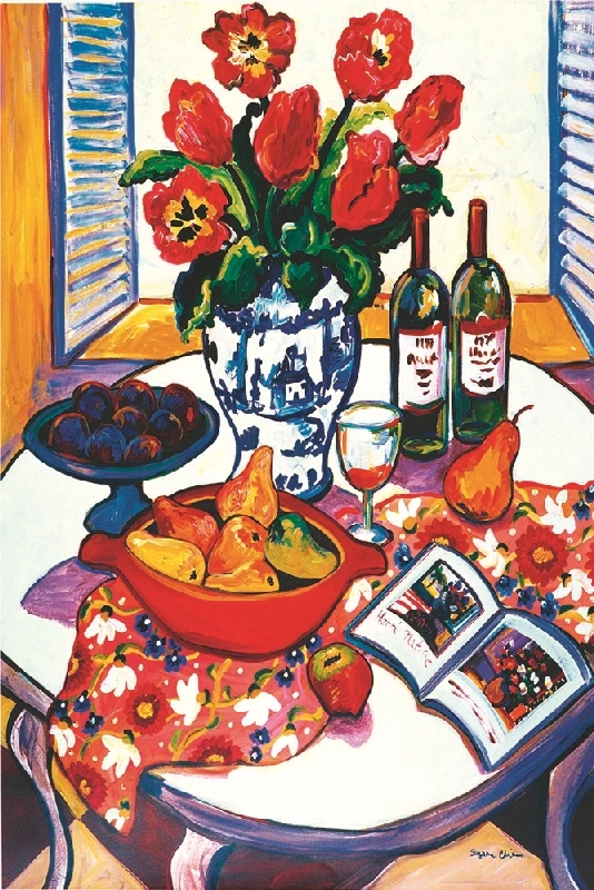 Canvas prints Impression art picture painted dining table with book wine fruits and flowers Modern decorative painting
Canvas prints Impression art picture painted dining table with book wine fruits and flowers Modern decorative painting