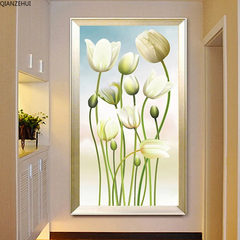 QIANZEHUI,Needlework,DIY Vertical version of the tulip cross stitch.silk series Cross-stitch Full embroidery,Wall Home Decro
QIANZEHUI,Needlework,DIY Vertical version of the tulip cross stitch.silk series Cross-stitch Full embroidery,Wall Home Decro