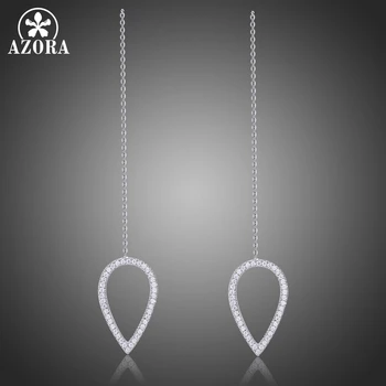 AZORA Korean Pear Long Drop Earrings for Women Fashion Simple Geometric Clear Cubic Zirconia Jewelry Accessories TE0323 
AZORA Korean Pear Long Drop Earrings for Women Fashion Simple Geometric Clear Cubic Zirconia Jewelry Accessories TE0323