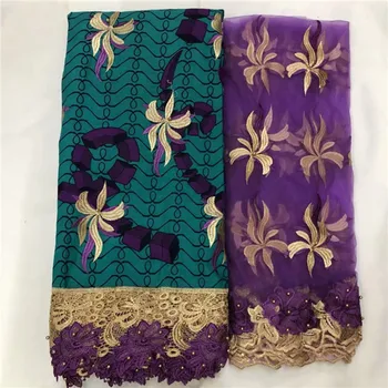 (6y+2) Popular party beaded African embroidery wax fabric with cord lace+ 2y French net lace fabric for lady dress WNL34
(6y+2) Popular party beaded African embroidery wax fabric with cord lace+ 2y French net lace fabric for lady dress WNL34
