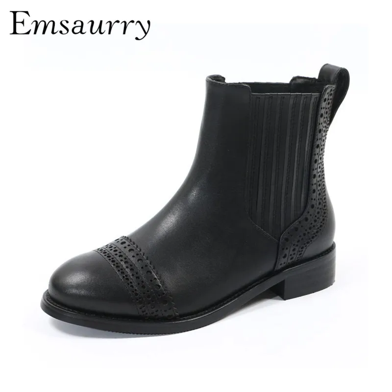 British Style Martin Boots Square Low Heel Round Toe Black Genuine Leather Autumn Winter Short Booties For Women
British Style Martin Boots Square Low Heel Round Toe Black Genuine Leather Autumn Winter Short Booties For Women