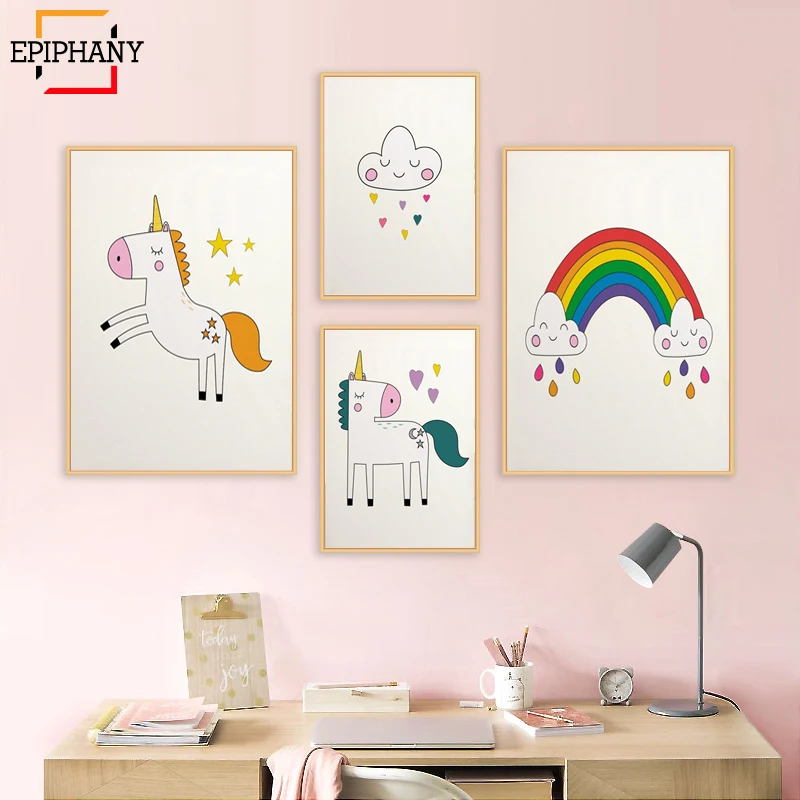 Kids Unicorn Wall Art Nursery Print Cloud Rainbow Canvas Painting Nordic Anime Poster Cartoon Pictures Childrens Bedroom Decor
Kids Unicorn Wall Art Nursery Print Cloud Rainbow Canvas Painting Nordic Anime Poster Cartoon Pictures Childrens Bedroom Decor
