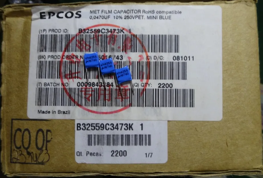 2019 hot sale 20PCS/50PCS B32559C3473K EPCOS 0.047uf/250v 47nf Film Capacitor free shipping
2019 hot sale 20PCS/50PCS B32559C3473K EPCOS 0.047uf/250v 47nf Film Capacitor free shipping
