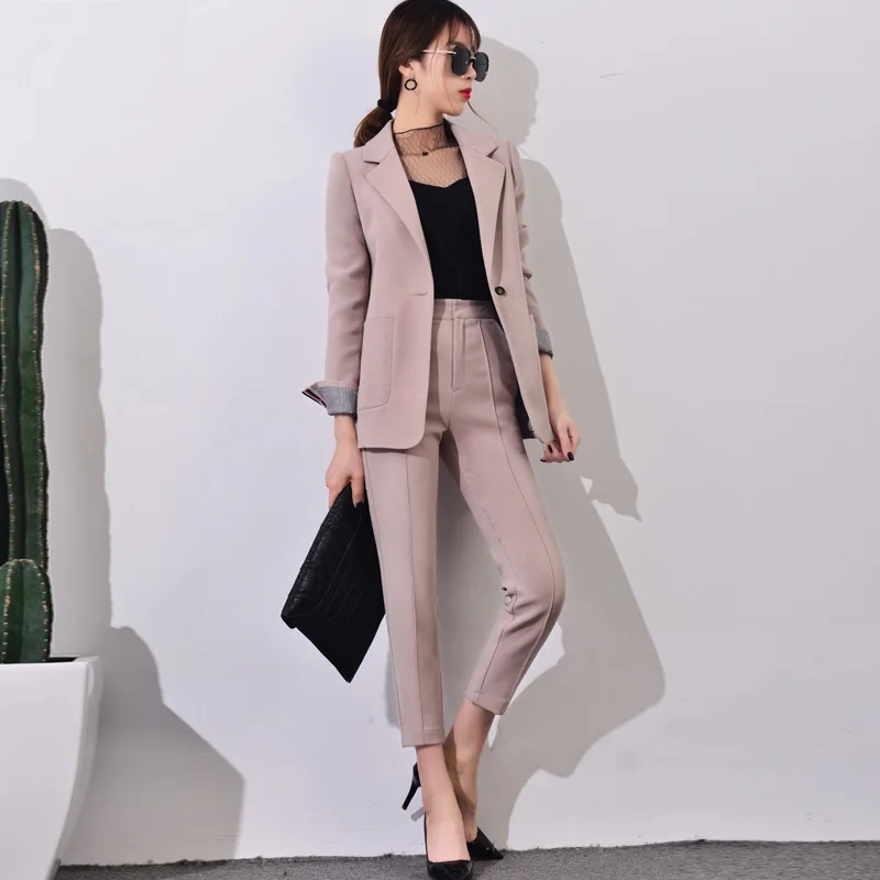 Image 2017 New Pant Suits Women Casual Office Business Suits Formal Work Wear Sets Uniform Styles Elegant Pant Suits Summer Spring