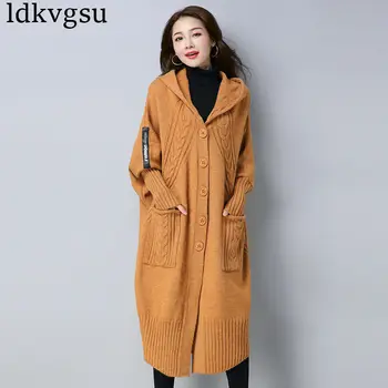 2020 Oversized Autumn Winter Knit Cardigans Sweater Coats Women Warm Hooded Loose Single Breasted Long Sweaters Jackets A1160
2020 Oversized Autumn Winter Knit Cardigans Sweater Coats Women Warm Hooded Loose Single Breasted Long Sweaters Jackets A1160