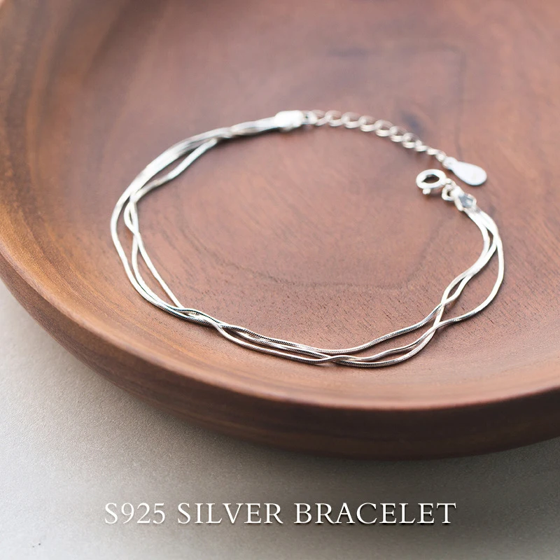 MloveAcc 925 Sterling Silver Multilayer Snake Chain Bracelet Simple Bracelets for Women Fashion Silver Accessories
MloveAcc 925 Sterling Silver Multilayer Snake Chain Bracelet Simple Bracelets for Women Fashion Silver Accessories