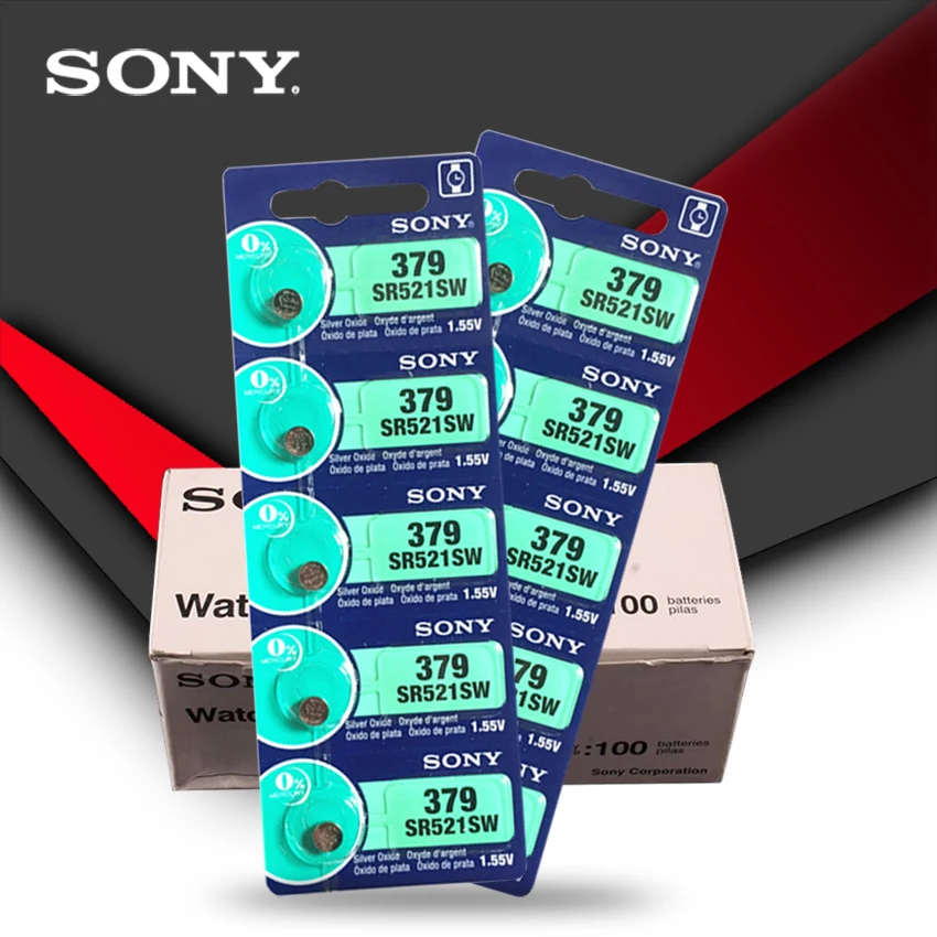 100pc New Sony 100% Original 379 SR521SW D379 SR63 V379 AG0 Watch Battery Button Coin Cell MADE IN JAPAN 100% Original Brand 
100pc New Sony 100% Original 379 SR521SW D379 SR63 V379 AG0 Watch Battery Button Coin Cell MADE IN JAPAN 100% Original Brand