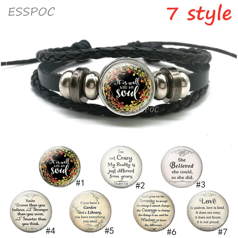 Black Leather Punk Bracelet Glass Cabochon Wrist Round Cuff Bracelets Serenity Prayer Quote Jewelry
Black Leather Punk Bracelet Glass Cabochon Wrist Round Cuff Bracelets Serenity Prayer Quote Jewelry