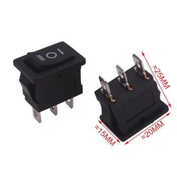 Switch Wholesale 10 Pcs 20*15*25mm Third Gear Black Rocker Switch 3 Plugs Switch 6A 250V 10A 125V AC Electrical Accessories
Switch Wholesale 10 Pcs 20*15*25mm Third Gear Black Rocker Switch 3 Plugs Switch 6A 250V 10A 125V AC Electrical Accessories