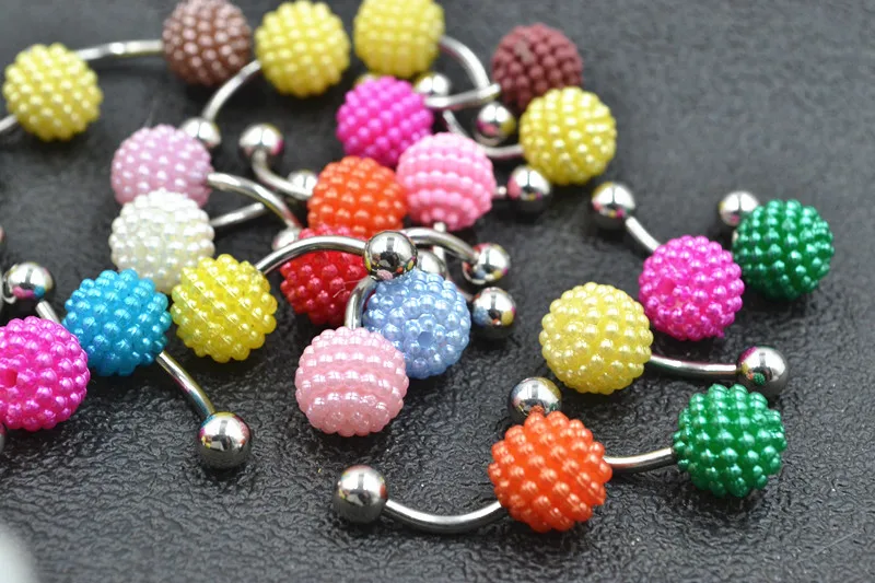 

Lot50pcs Fashion Navel Belly Ring Navel Button Barbells free shippment body piercing jewelry Colorful Navel Piercing 14g