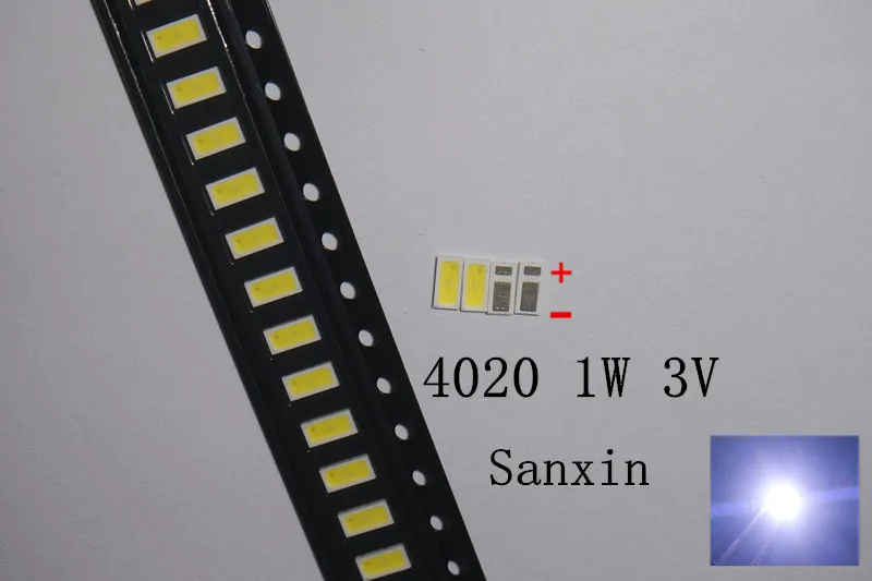 AOT LED 100pcs Backlight Middle Power 0.5W 3V 4020 48LM Cool white LCD for TV Application 4020C-W3C4 | Лампы и освещение