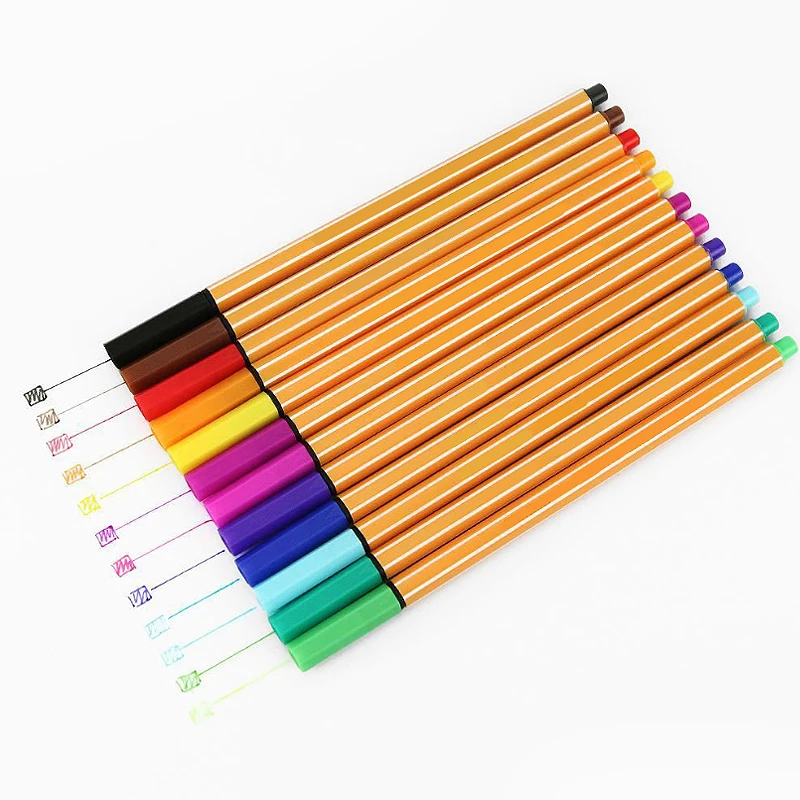 12 Colors Fineliner Set 0.4mm Drawing Pen Liner Pens Sketch Marker Tiralineas Tekenen Lettering Markers Pennarelli Stylo Feutre
12 Colors Fineliner Set 0.4mm Drawing Pen Liner Pens Sketch Marker Tiralineas Tekenen Lettering Markers Pennarelli Stylo Feutre