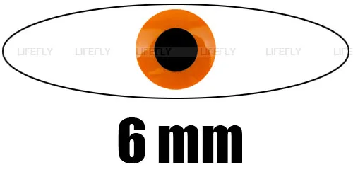 Фото 6 мм 3D FL. Оранжевый/оптовая продажа 700 мягкие формованные голографические глаза