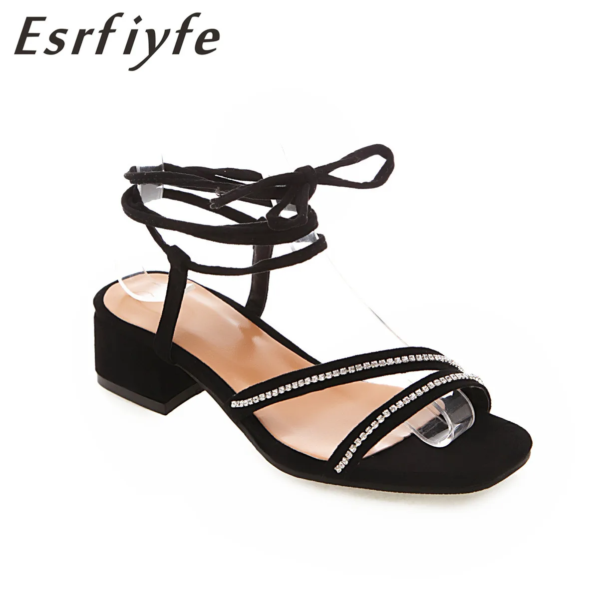 ESRFIYFE 2019 new Women Sandals Summer Lace-Up Fashion thick Heels Peep Toe Shoes Female Square Heel Ladies Sandals Size 34-48
ESRFIYFE 2019 new Women Sandals Summer Lace-Up Fashion thick Heels Peep Toe Shoes Female Square Heel Ladies Sandals Size 34-48