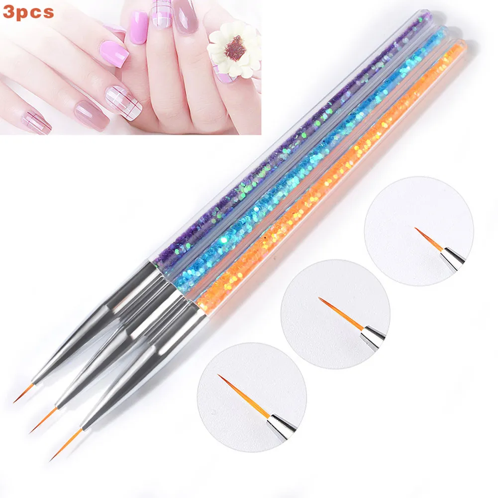 3 Pcs Nail Art Lines Painting Pen Brush Set Manicure UV Gel Sequins Polish Tips Decor Drawing Tools MH88
3 Pcs Nail Art Lines Painting Pen Brush Set Manicure UV Gel Sequins Polish Tips Decor Drawing Tools MH88