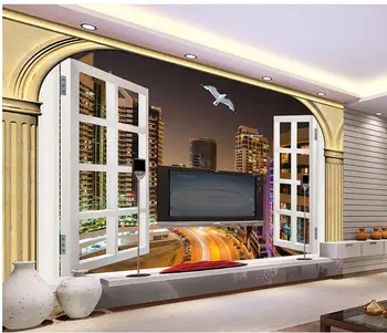 3d wallpaper Custom 3d wall murals wallpaper Roman column 3 d TV setting wall night scene outside the window wallpaper
3d wallpaper Custom 3d wall murals wallpaper Roman column 3 d TV setting wall night scene outside the window wallpaper