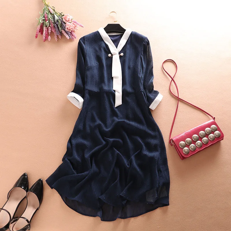 Luxury Party Dresses Women 2019 Elegant V Neck Bow Peals Beading Chiffon Dress High Quality Patchwork Evening Plus Size Dress
Luxury Party Dresses Women 2019 Elegant V Neck Bow Peals Beading Chiffon Dress High Quality Patchwork Evening Plus Size Dress