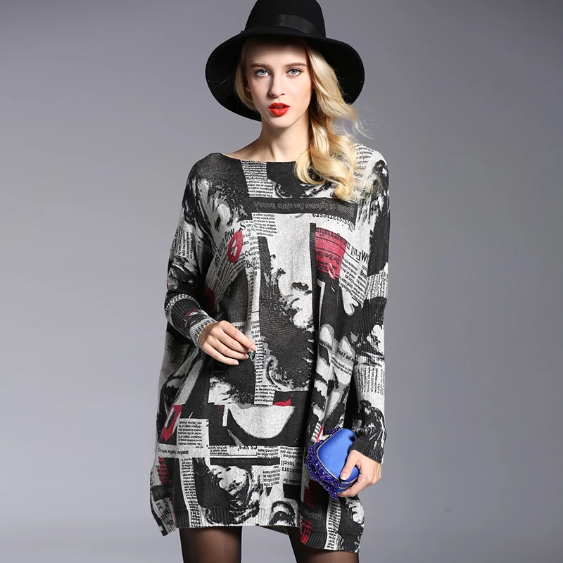 Fashion Wool Blend Loose Sweater Dresses 2019 New Women's Winter Dresses Print Striped Overisized Sweater Plus Size Pullovers
Fashion Wool Blend Loose Sweater Dresses 2019 New Women's Winter Dresses Print Striped Overisized Sweater Plus Size Pullovers